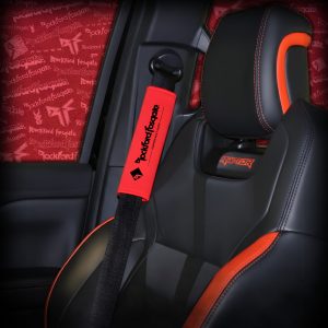 Rockford Fosgate Seatbelt Covers – Red – Pairs – Cotton & Polyester blend