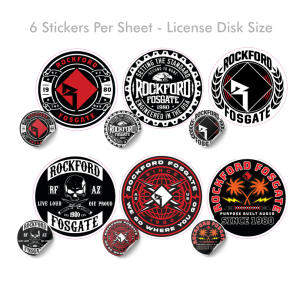 Rockford Fosgate – 6 Per Sheet – Sticker Kit