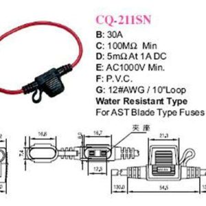 Multicomp Pro – CQ211SN Fuseholder, Automotive, In-Line, 30A, Mini Blade
