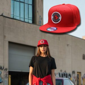 Rockford Fosgate - Flat Peak Cap Featuring RF Logo - Red